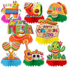 JULMELON 8PCS Cinco De Mayo Party Decorations, Mexican Fiesta Table Decorations Honeycomb Centerpiece for Mexican Theme Taco Par