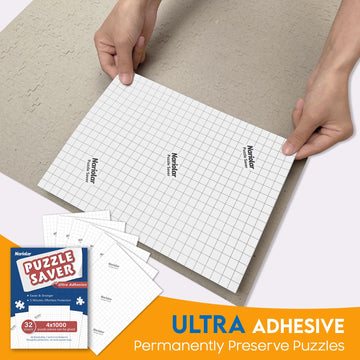 Nariolar Ultra Adhesion Puzzle Glue Sheets, 32 Puzzle Saver Sheets Preserves 4 1000 Pieces Jigsaw Puzzle, Puzzle Saver For Easy