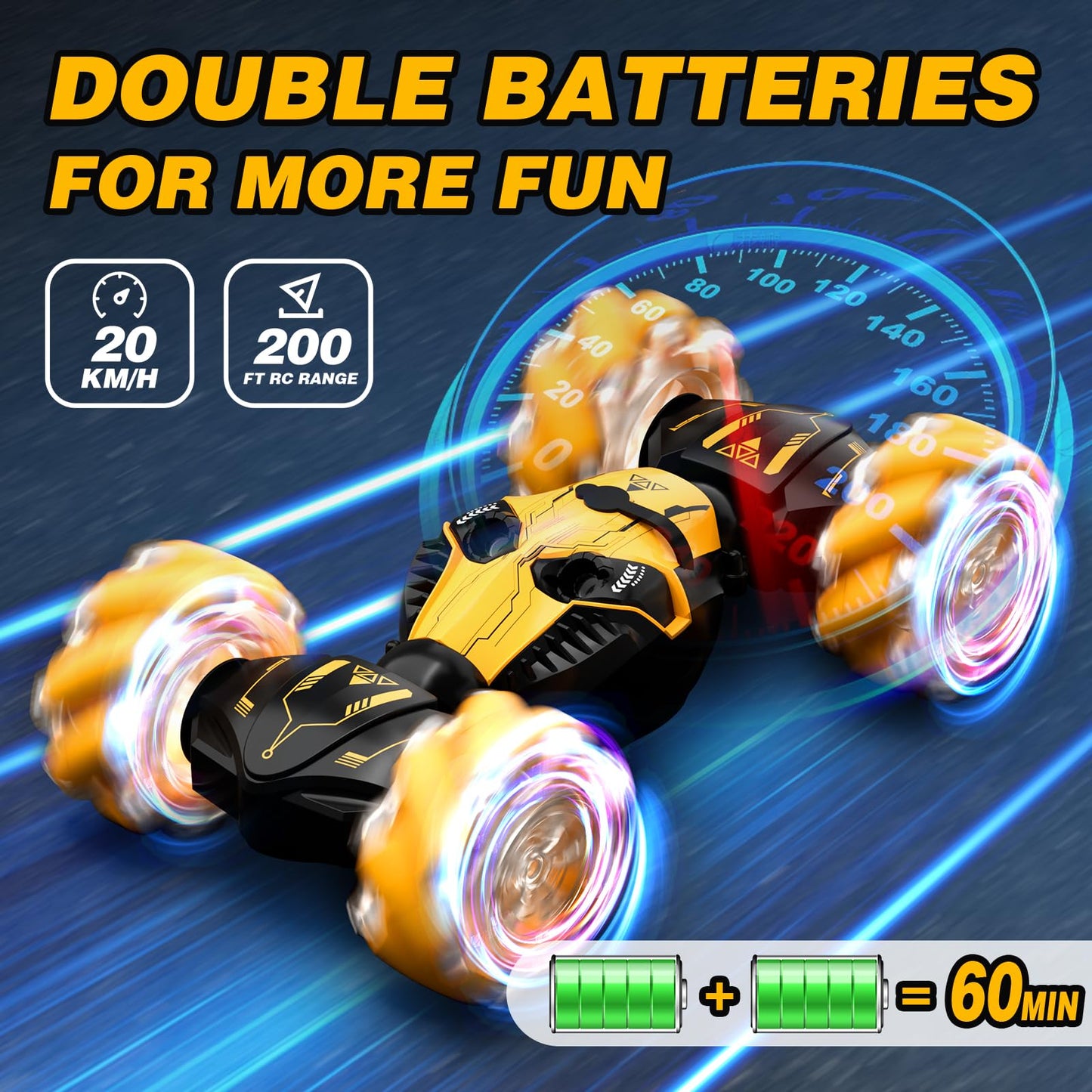Remote Control Car for Boys 8-12, 4WD Gesture Sensing RC Stunt Car 2.4Ghz with Lights Music Sprayer RC Cars for Boys Age 4-7 8-1