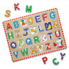Melissa & Doug Lift & See Alphabet Wooden Peg Puzzle (26 pcs) Toddler and Preschool Puzzles for Ages 1+ - FSC-Certified Material
