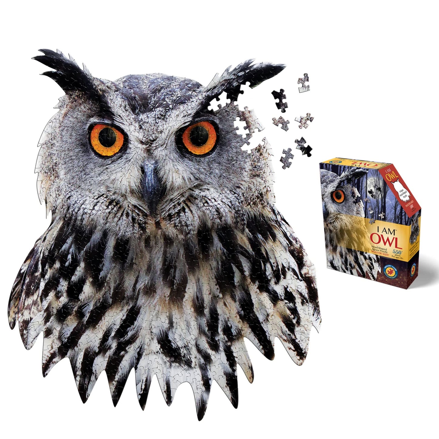 Madd Capp Puzzles - I Am Owl - 550 Pieces - Animal Shaped Jigsaw Puzzle