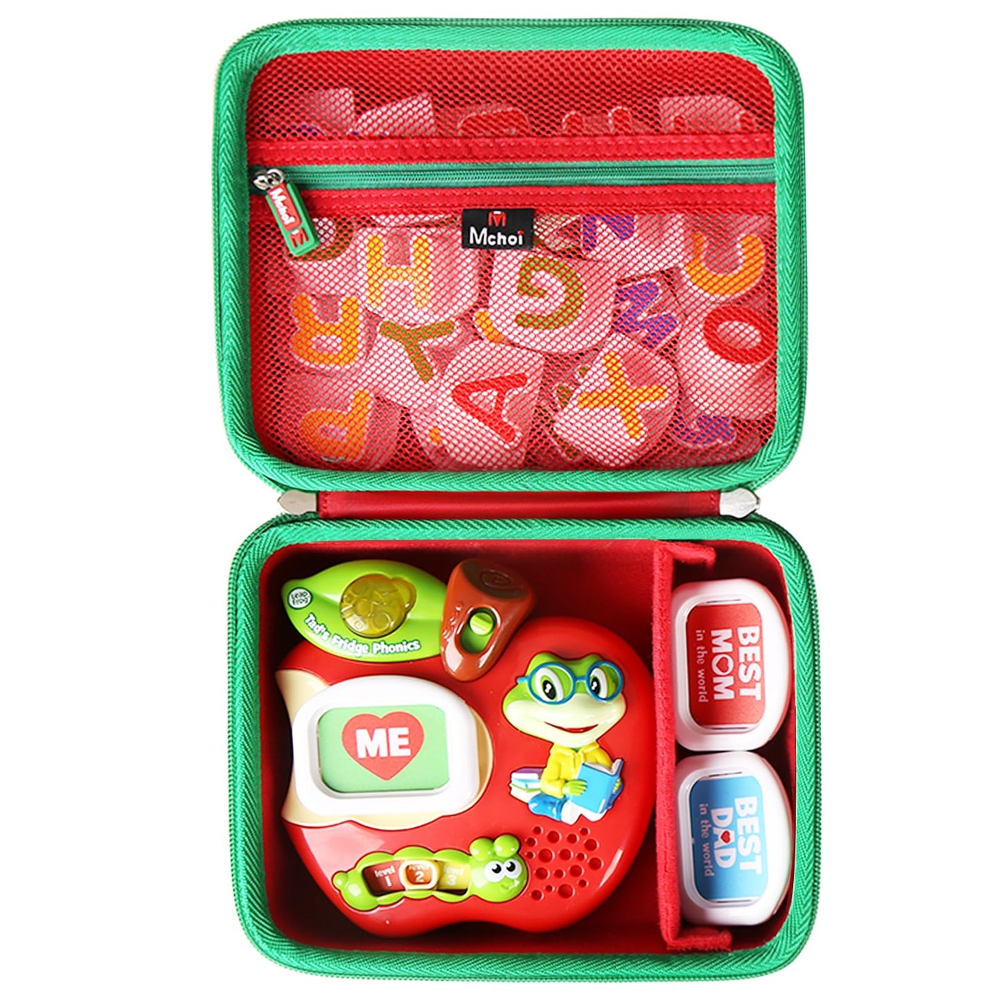 Mchoi Shockproof Carrying Case Compatible With Leapfrog Tad'S Fridge Phonics Magnetic Letter Set, Red, Case Only