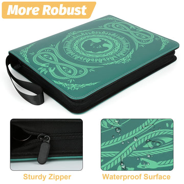 MTGPRO 9-Pocket Card Binder for MTG 720 Double Sided Pocket PU Trading Collection Binder enhanced Collector Card Album for MTG TCG Yugioh Game Cards(Green)