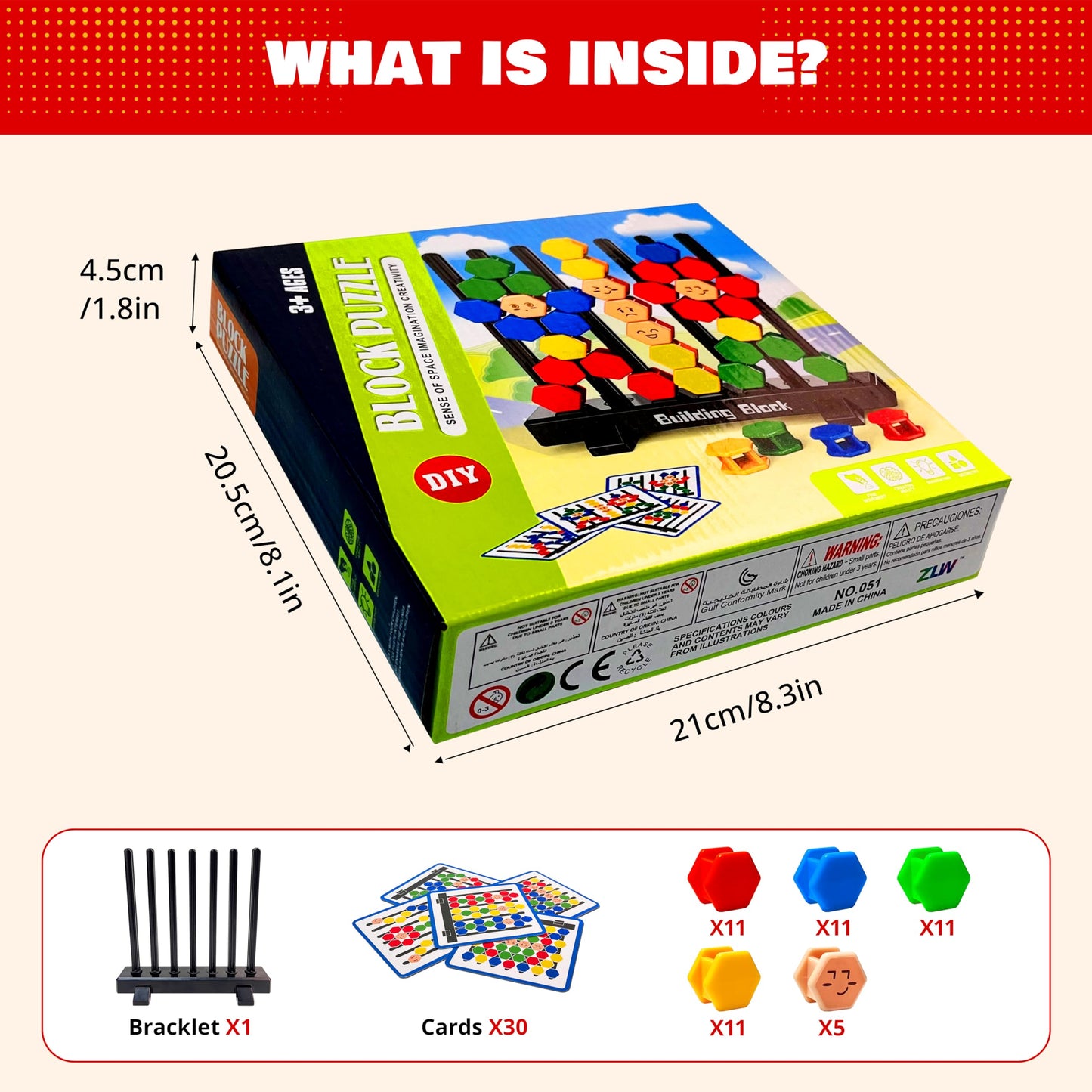 3D Building Blocks Puzzle Board Games for Kid mature-themed Educational Toys Brain Teaser Puzzles Challenge Geometry Logic IQ Games STEM for 3 Years Boys Girls