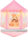 Evoionos Princess Tent With Lights And Rug, Play Tent For Girls, Kids Tent Indoor And Mat, Princess Castle Playhouse Tent For Gi