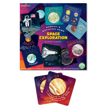 eeBoo Space Exploration Memory Game - Educational, Cardboard, Multi, Ages 5+ - Model MGSPE
