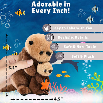 Forest & Twelfth 7 Sea Otter Stuffed Animal - Realistic Ocean Decor for Nursery & Baby Shower, Ideal for Toddlers and Kids