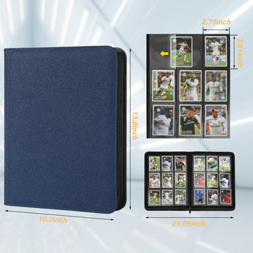 Trading Card Binder 9 Pocket GERMUN PU Cover Card Binder for 540 Cards enhanced Trading Card Collection Binder Double Sided Pocket Card Album for MTG TCG (Blue)