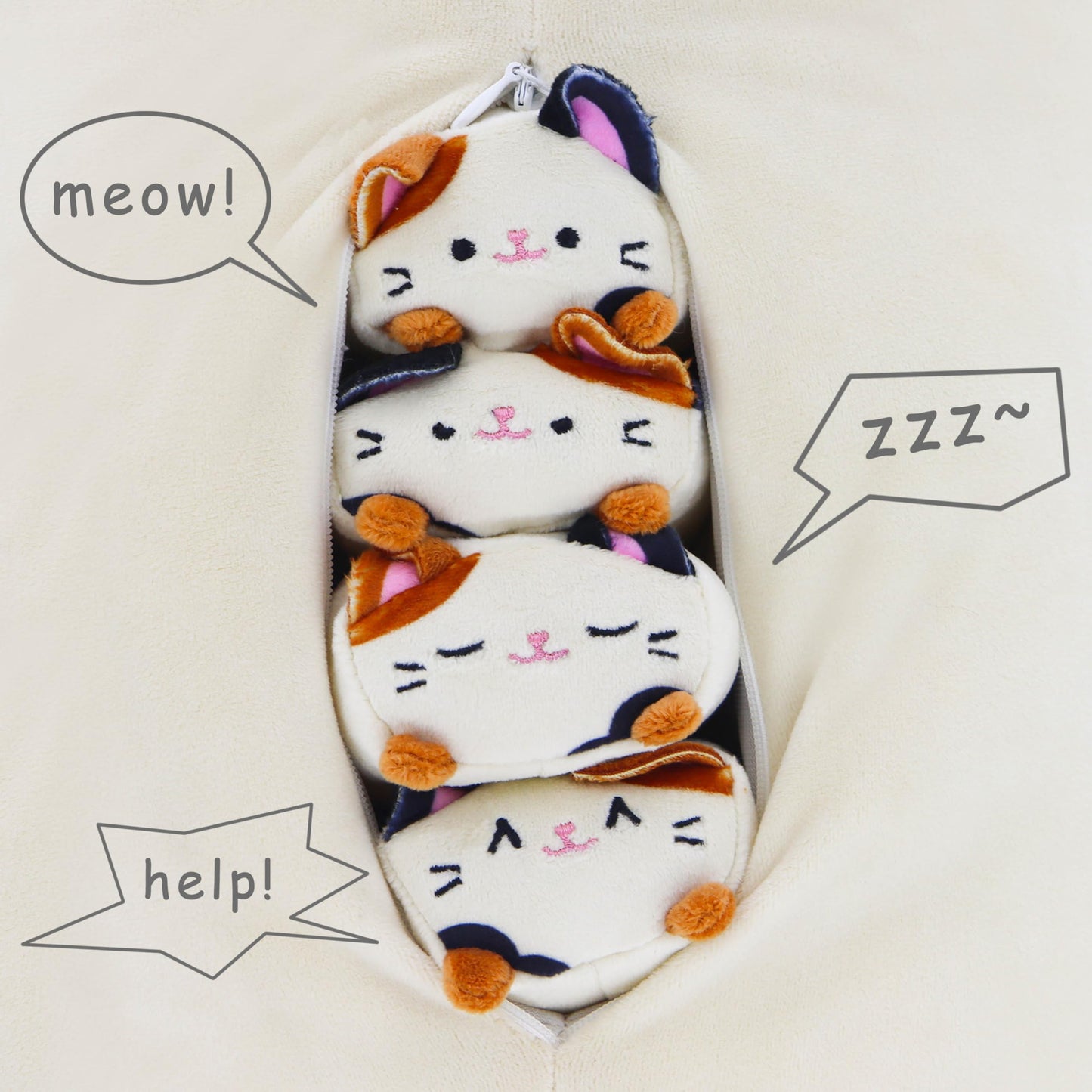 Randgrith Cute Basset Hound Mommy Plush Pillow With 4 Little Baby Corgi Stuffed Animal, Soft Fat Corgi Chubby Stuffed Animals To