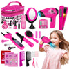 deAO Kids Hairdressing Set Pretend Hair Styling Set for Girls, Toy Hairdressing Set with Hairdryer and Stylist Accessories, Vani