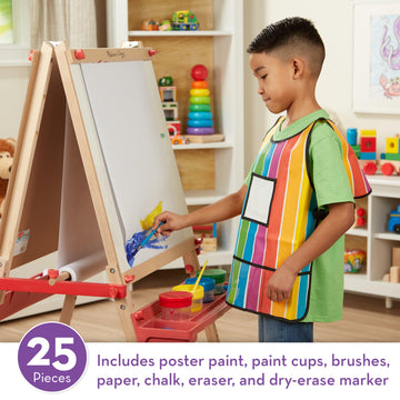 Melissa & Doug Easel Accessory Set - Paint, Cups, Brushes, Chalk, Paper, Dry-Erase Marker