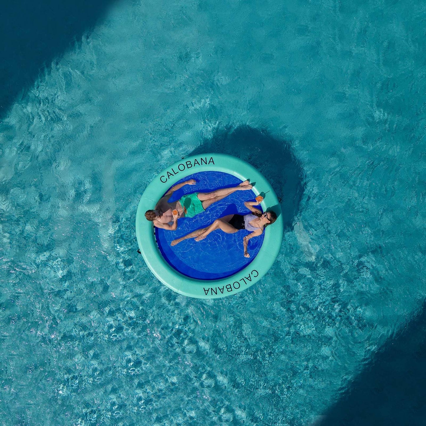 Calobana 10Ft Heavy Duty Inflatable Water Hammock, Round Floating Ring Float Island Platform River Floats Lake Raft Tanning Pool