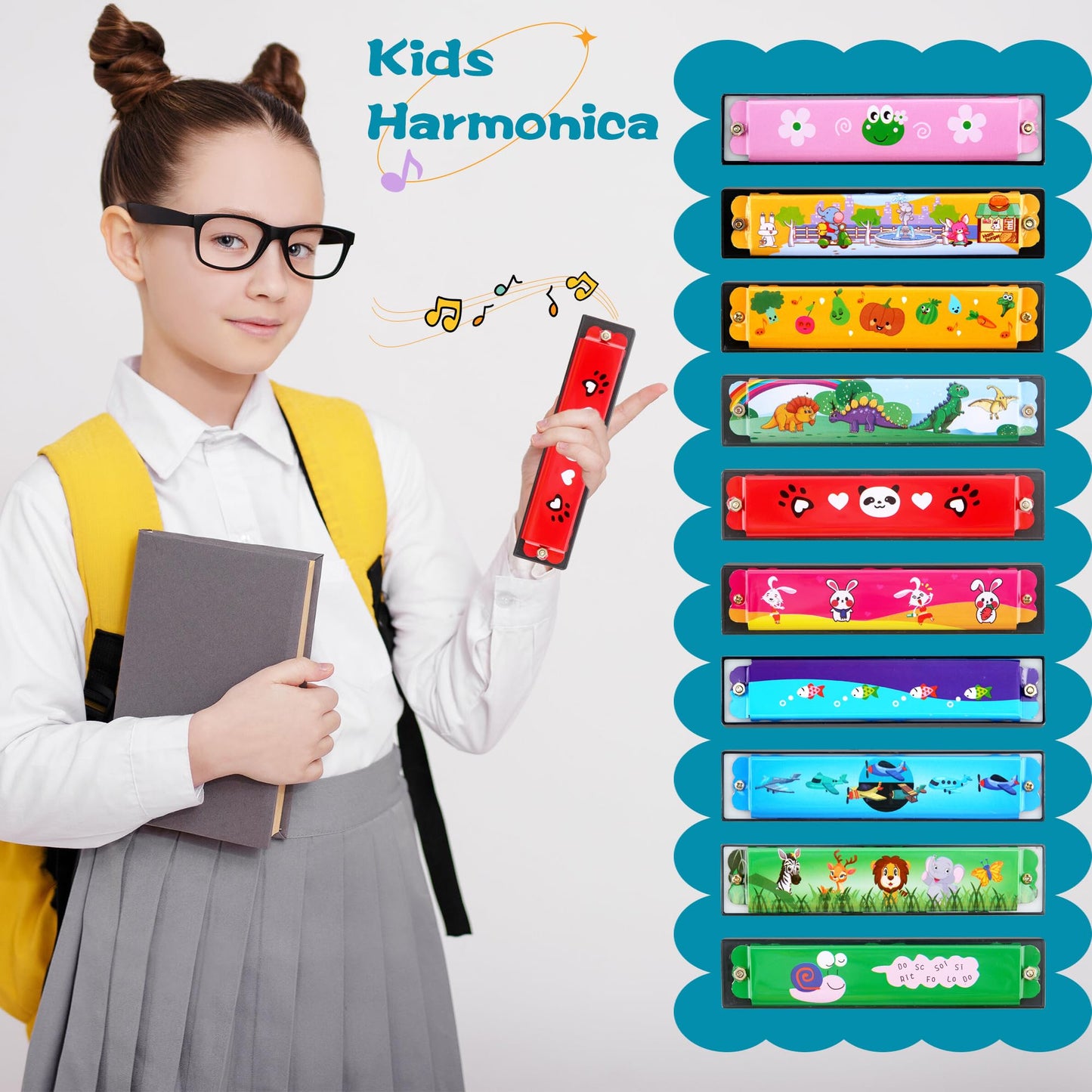 6 Pcs Cartoon Harmonica Kids Harmonica Toys 16 Holes Harmonica Instruments For Children Boys Girls Party Favors, Random Color Pa