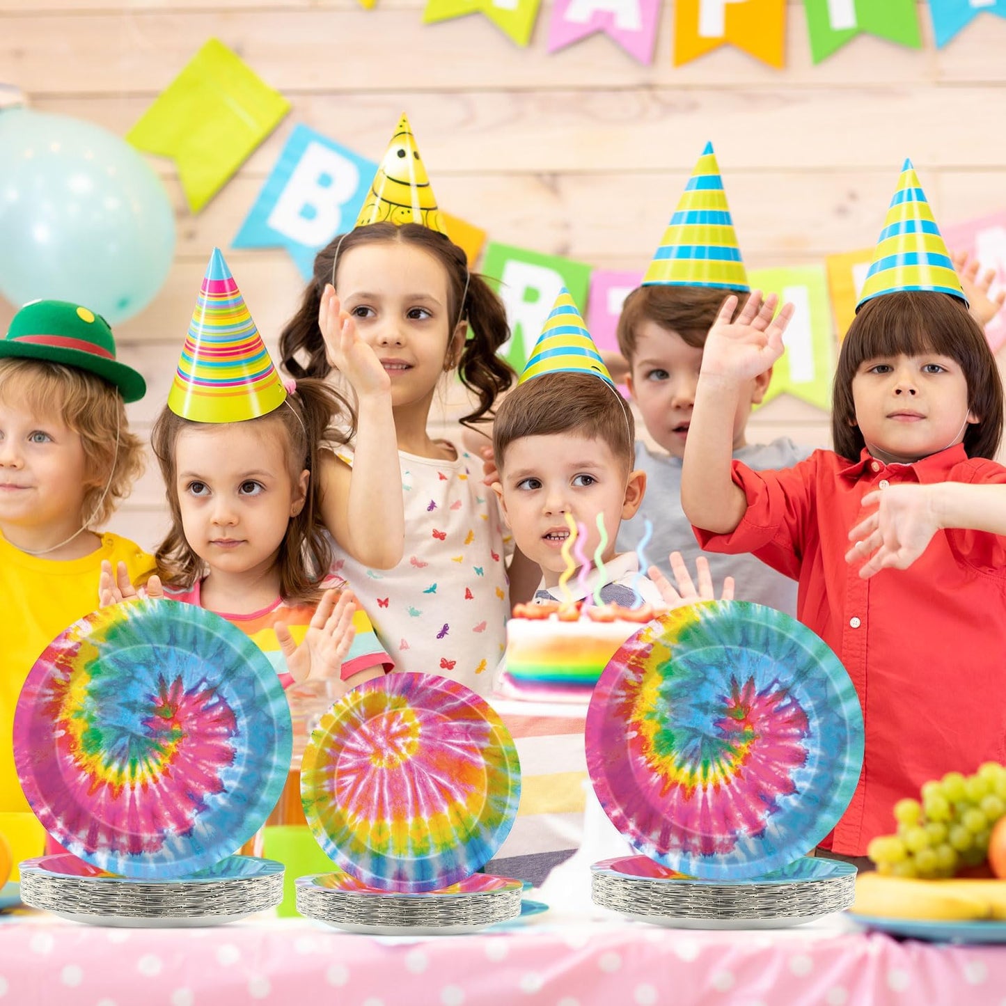 25 Guests Tie Dye Party Supplies Tie Dye Birthday Party Plates And Napkins Forks For Girls Tie Dye Birthday Party Decorations Ti