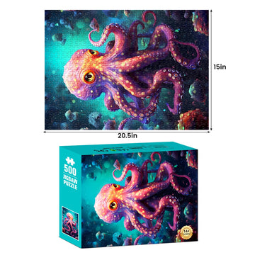 500 Pieces Puzzles for mature-themed Jigsaw Puzzle 500 Piece Puzzle Children Elderly Puzzle Octopus Puzzle Gift for Mom Dad Family Friend Family Activity Games Home Decor Wall Art 20.5x15IN
