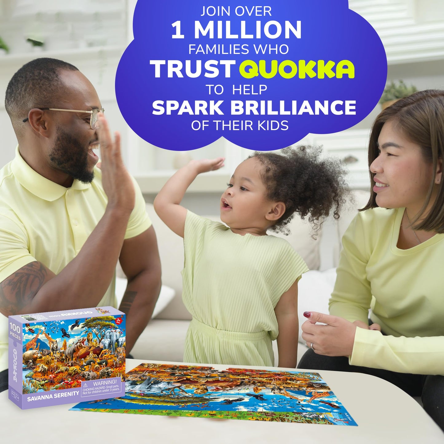 Quokka 100 Piece Puzzles For Kids Ages 4-6 – Floor Kids Puzzles Ages 6-8 Year Old – Toy For Learning Africa Animals For 8-10 Yo – Jigsaw Toddler Game For Boy And Girl Ages 3-5