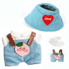 17 cm Doll Clothes 3-Piece Set Stylish Clothes for 17cm Doll enhanced Outfit with Accessories for Doll- Red Heart Cyan Hat & Polo Shirts & Peach Romper (NO Doll)