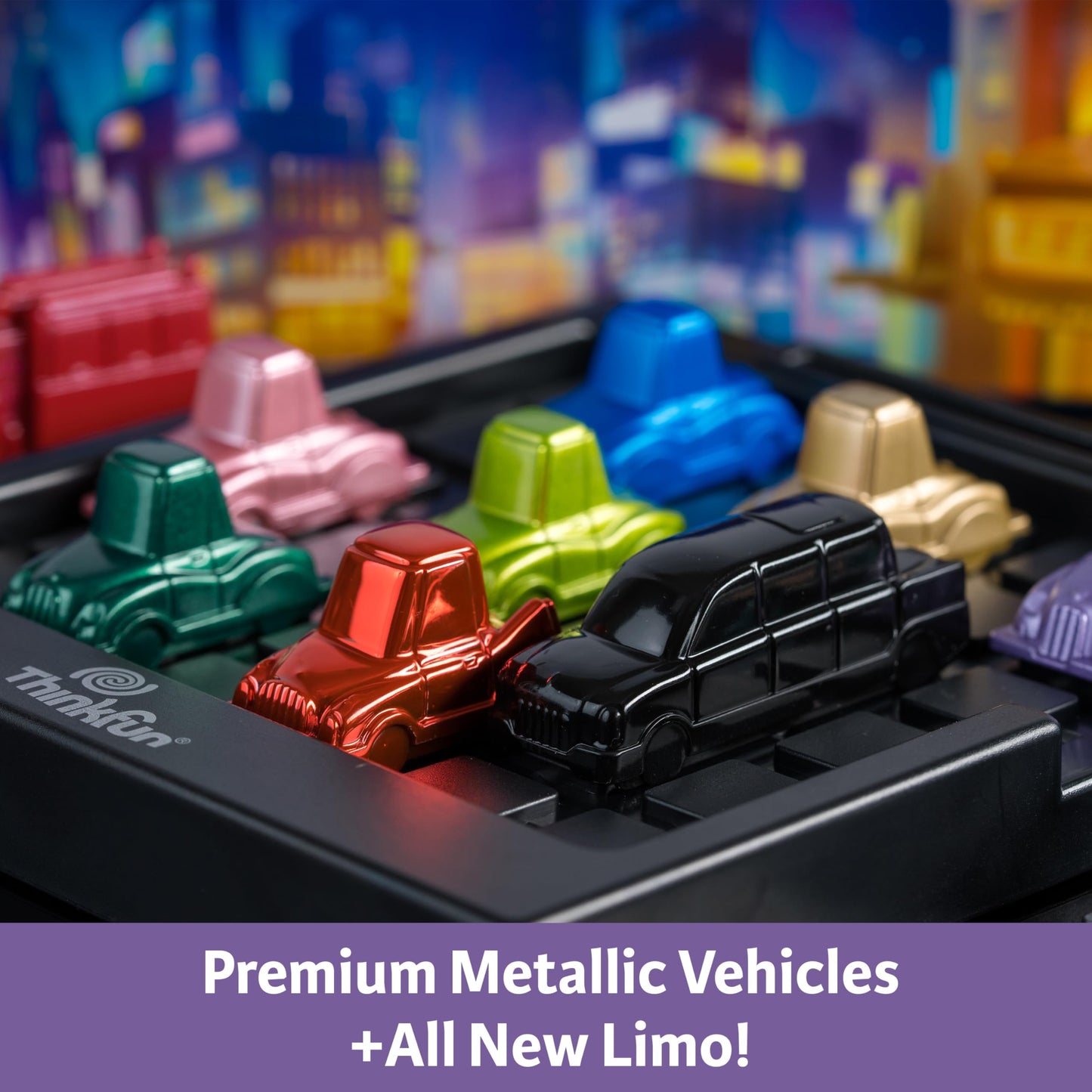 Thinkfun Rush Hour Deluxe - The Gamer'S Logic Game | Navigate 120 Traffic Challenges With Collector'S Edition Limo And Metallic