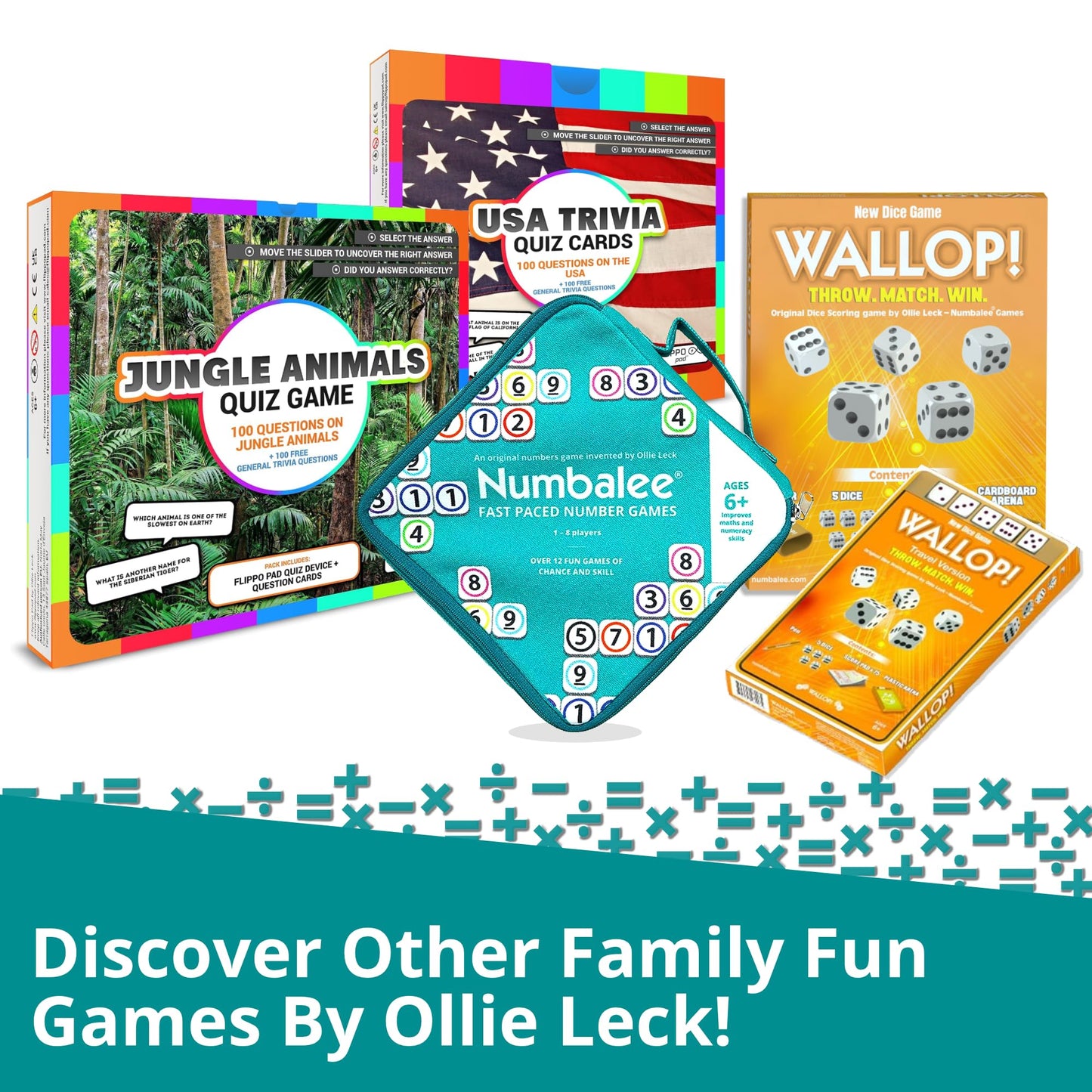 Numbalee - Fun & Educational Learning Games - Over 12 Original Number Games - Up to 8 Players - Fast Paced Mental Math Game Game
