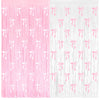 4 Pack Pink Bow Party Backdrop Decoration Pink Bow Foil Fringe Curtains for Girls Bow Birthday Baby Shower Decorations Bridal Sh