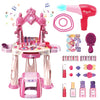 Pretend Play Girls Makeup Table Set With Stool