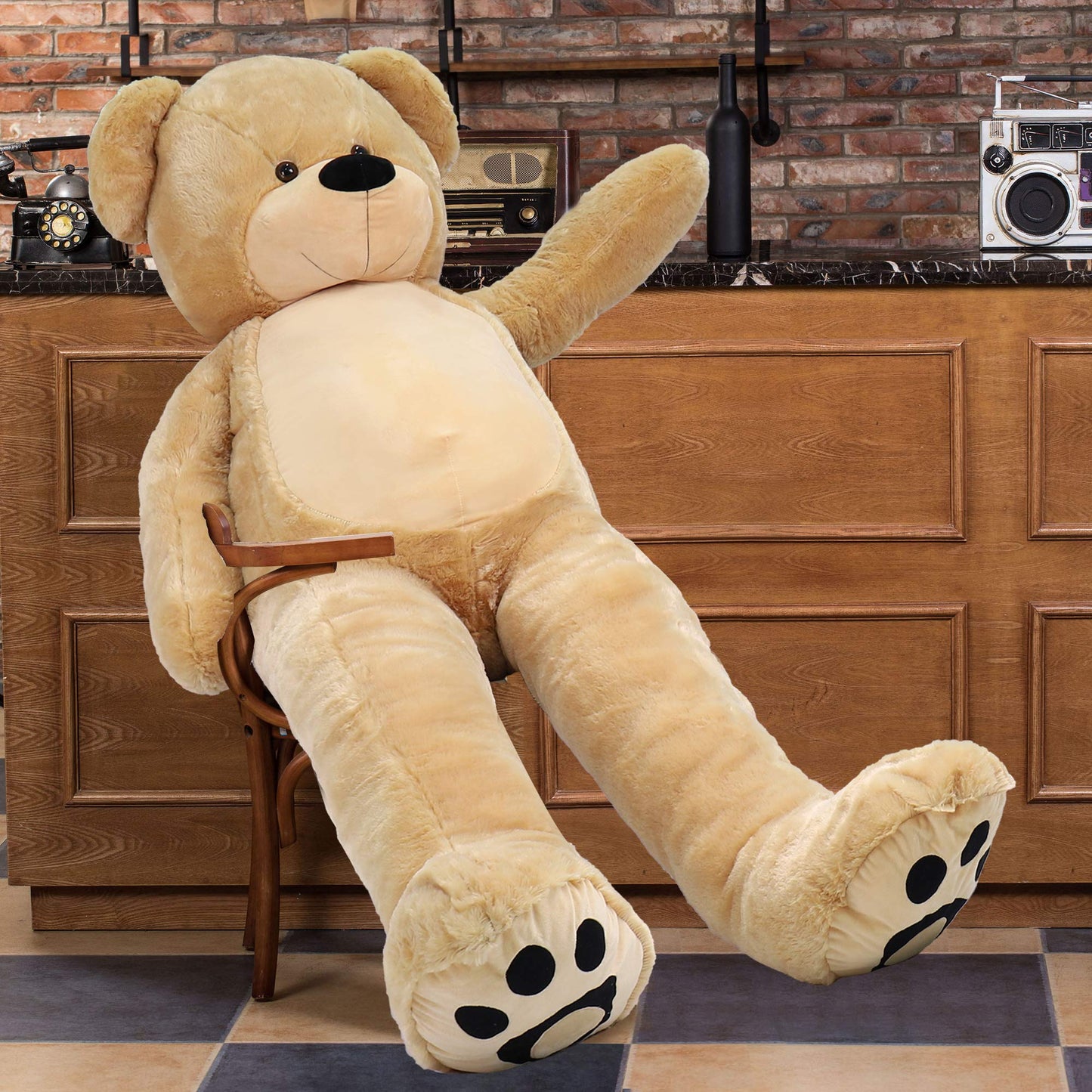 WOWMAX 6 Foot Life Size Teddy Bear - Cuddly Plush Toy, Light Brown Stuffed Animal for Birthdays & Christmas - 72 Inches