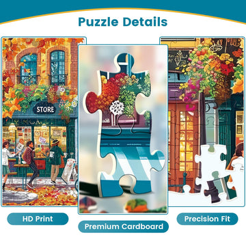 500 Piece Puzzle for mature-themeds Cozy Fall Landscape Jigsaw Puzzle for Kids Seniors Large Art Puzzle Christmas Puzzles or Clearance Challenging Family Game Great Gift for Family Friends 20.5 * 15 in