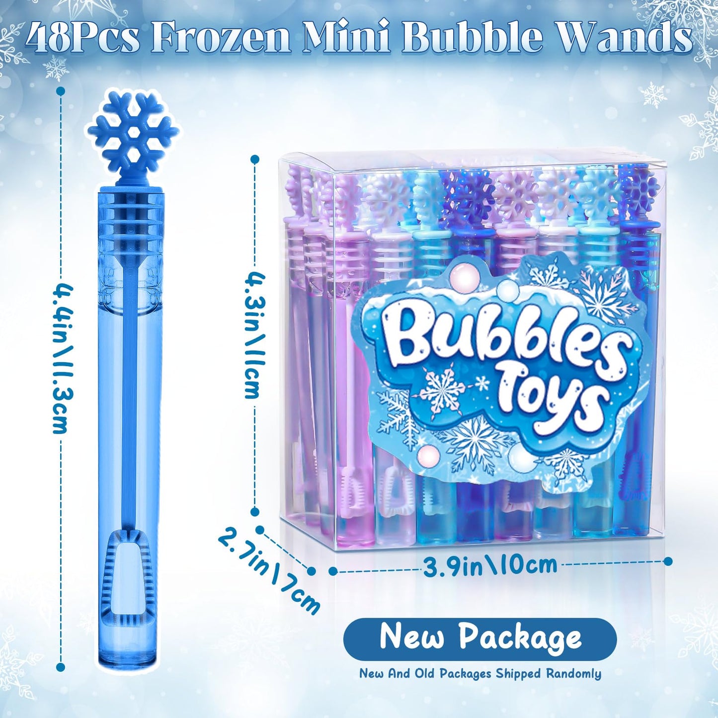 Winrayk 48Pcs Frozen Mini Bubble Wand Bubbles Party Favors For Kids Bubbles Bulk Birthday Gift Toy Prizes Valentine Christmas Wedding Snowflake Bubbles Frozen Party Favors Supplies Goodie Bag Stuffers