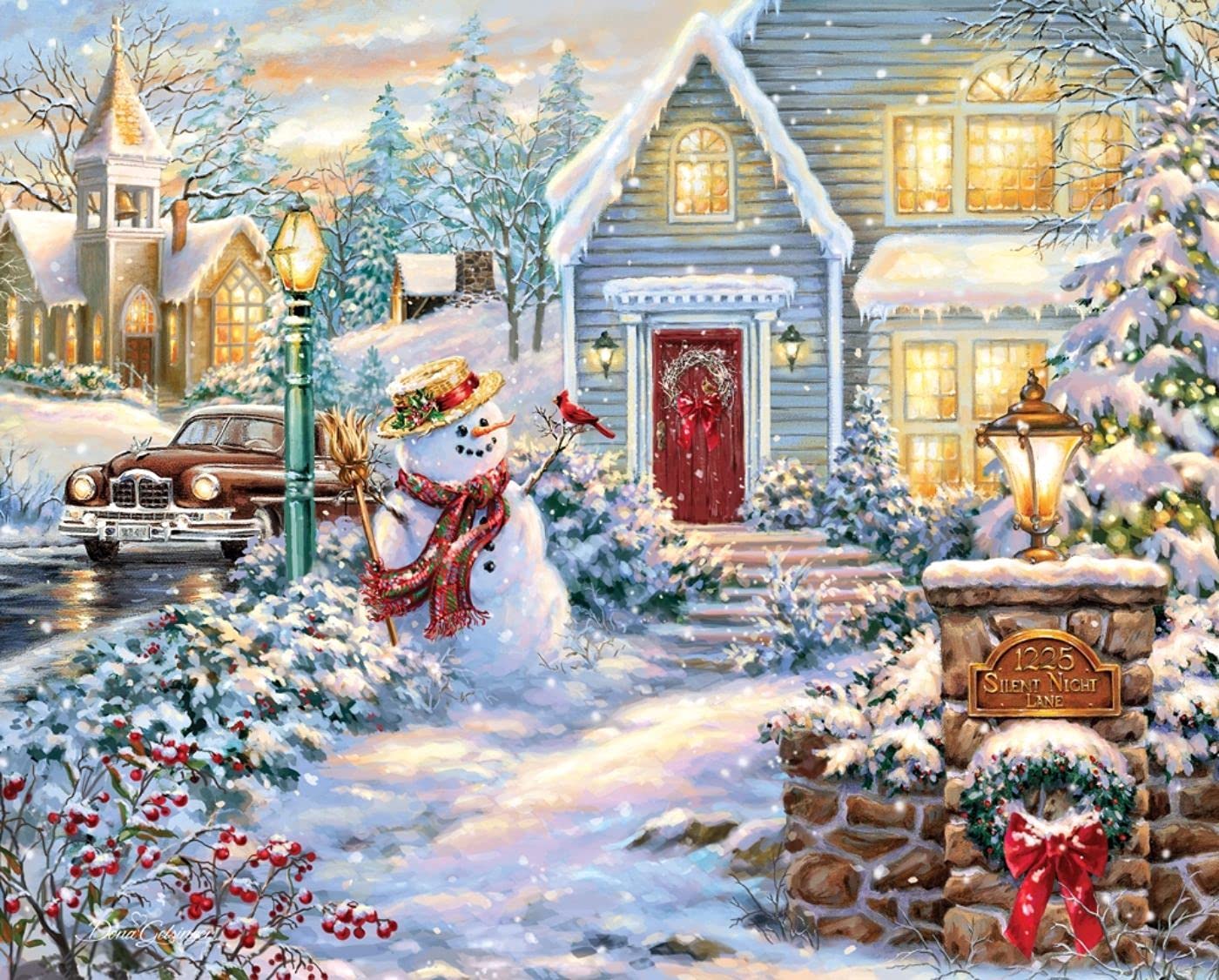 Springbok'S 1000 Piece Jigsaw Puzzle Silent Night Lane
