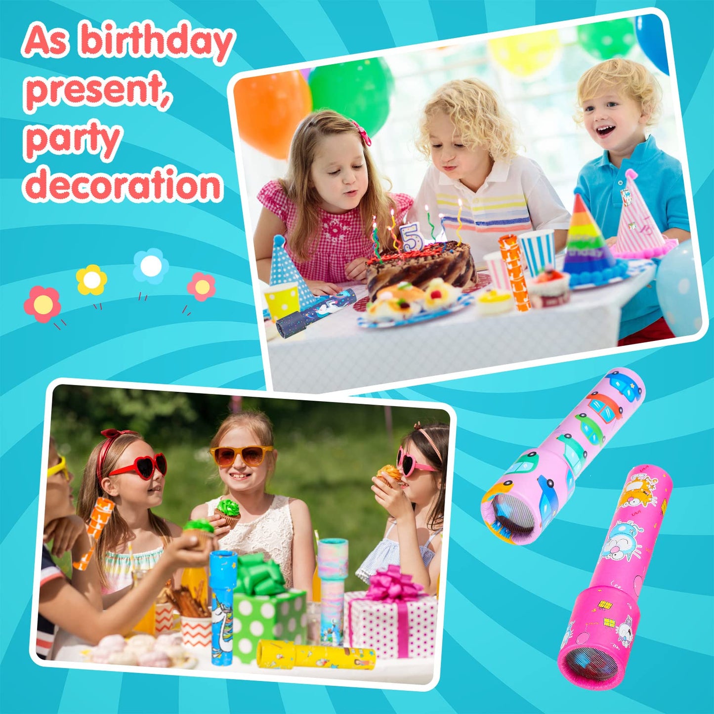 20 Pcs Classic Kaleidoscopes Educational Toys For Party Favors Fun Kaleidoscope Toy For Stock Stuffers Bag Fillers Birthday Party School Classroom Prizes, Random Colors (Flamingo)