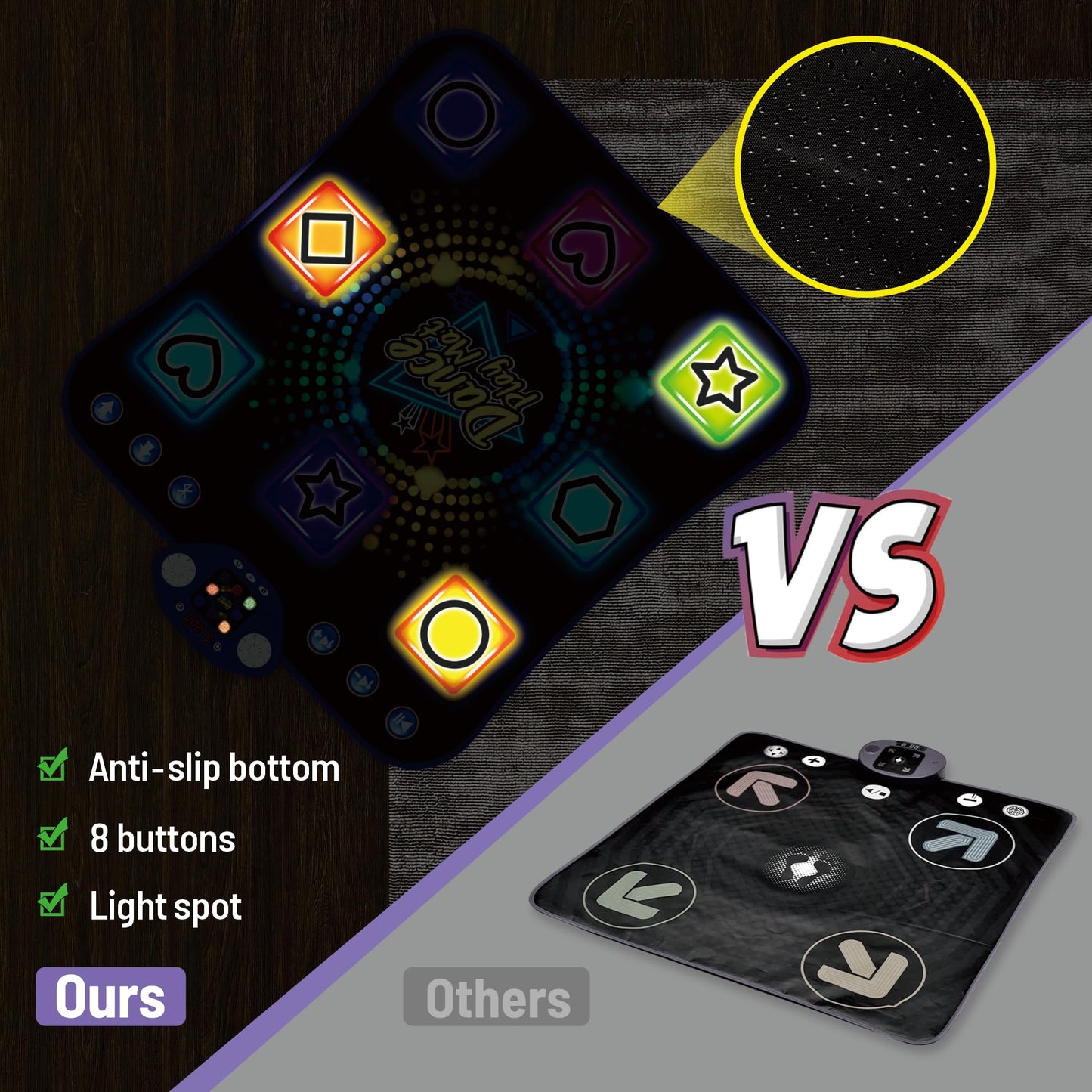 Dance Mat Toys For 3-12 Year Old Gifts, Light Up 8 Buttons Dance Mat For Kids Age 4-8 Bluetooth Dance Pad, Kids Toy 8-12 Year Ol