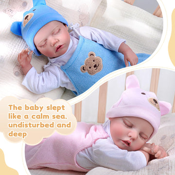Adfo Lifelike Reborn Baby Dolls Twins, 17 Inch Soft Vinyl Baby Dolls Realistic Newborn Real Life Baby Boy Girl Dolls With Clothe