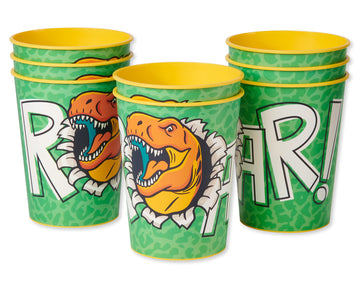 American Greetings Dinosaur Birthday Party Supplies, Reusable Party Cups (16 Oz, 8-Count)