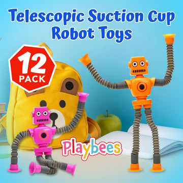 Telescopic Suction Cup Robot Toys 12-Pack Shape Changing Educational Fidget Toys Sensory Toys Adhd Autistic Stimulating Creative