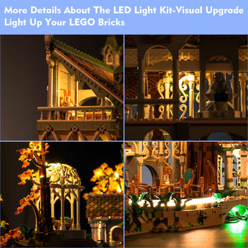 Locolee Led Light Kit Compatible With Lego Rivendell 10316, Remote Control Lighting Set Accessories Compatible With Lego Rivende