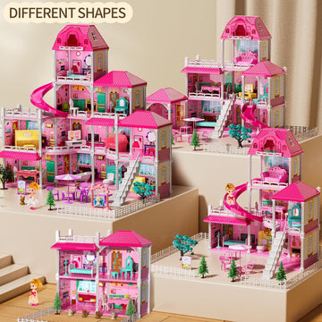 Villa Girls Toys For Kids Ages 2 3 4 5 6 7 - Girls Dolls, Diy Girls Toys, Girls Indoor Toys, Pretend Plays Toy With Accessories