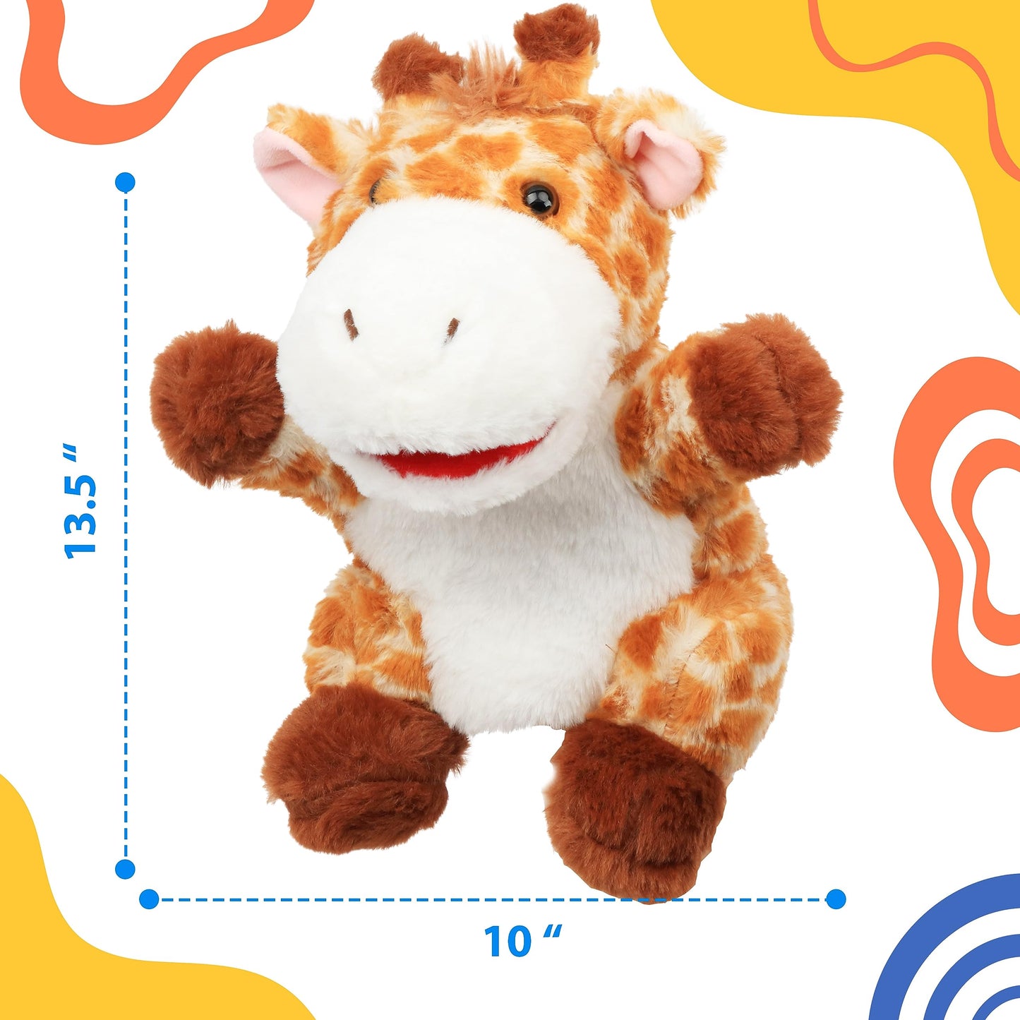 Cuteoy Plush Giraffe Hand Puppet Stuffed Animal Toy Open Movable Mouth Creative Role Play Storytelling Plushies Gifts For Kids Toddlers Birthday Christmas