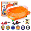COCOFOX Bey Battling Top Burst Toy cutting edge Set 6 Battling Tops 2 Launchers and 1 Stadium Toys for 6 Year Old Boys & Girls & Up(Orange)