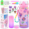 ASIOWELY Decorate Your Own Water Bottle Kits for Girls Age 4-12, Butterfly Flower Diamond Painting Art and Crafts Gift for Boys