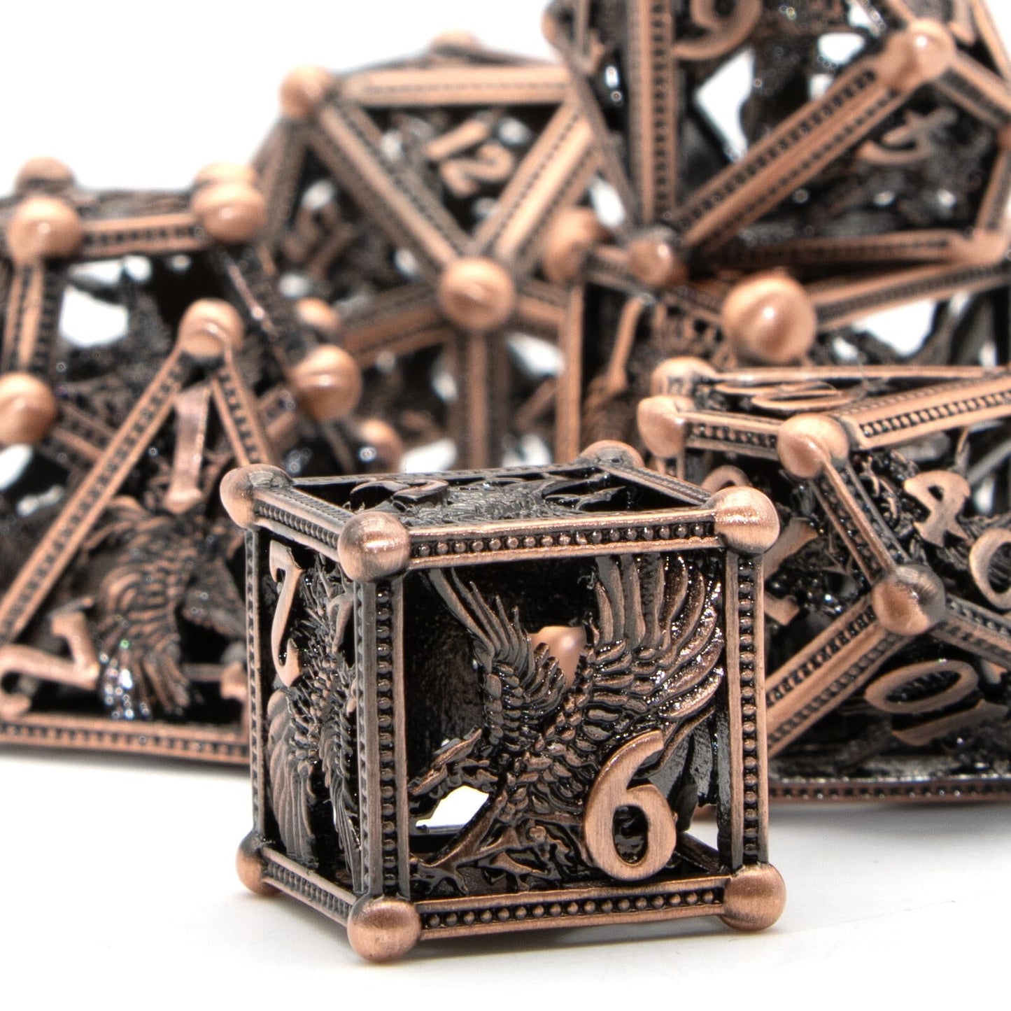 HNCCESG D&D Dice, Dungeons and Dragons Metal Dice Set of 7PC,DND Dice Eagle Design with Role Playing D and D Starter Dice for RP