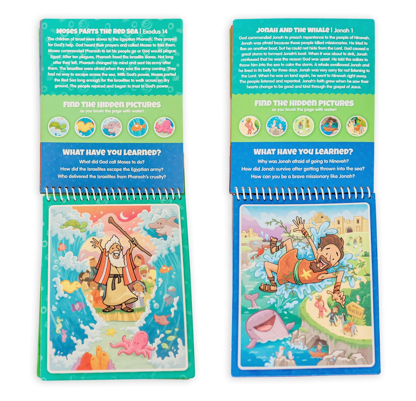 Kangatoys Aqua Brush 2 Pack | Old Testament #1 And Old Testament #2 Color With Water Activity Books, Bible School, Preschool, El