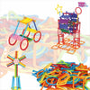 Toymagic Strawstix Construction Set For Kids - 700 Pieces Stem Educational Building Blocks, Colorful Interlocking Straws & Conne
