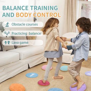 Outree Stepping Stones For Kids, 6 Pcs Balance Training And Sensory Coordination Turtle Stepping Stones For Obstacle Course,Non-