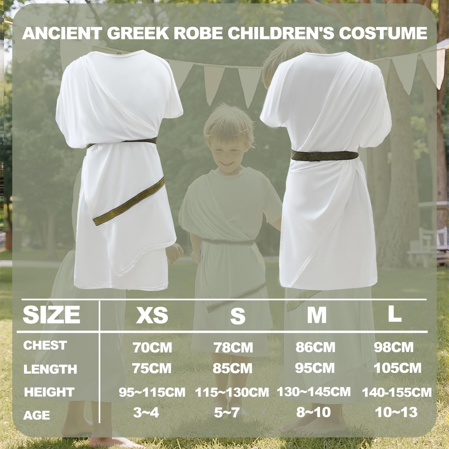 JEGERMIG Boys Toga Costume Kids Greek God Roman Party Children's Cosplay