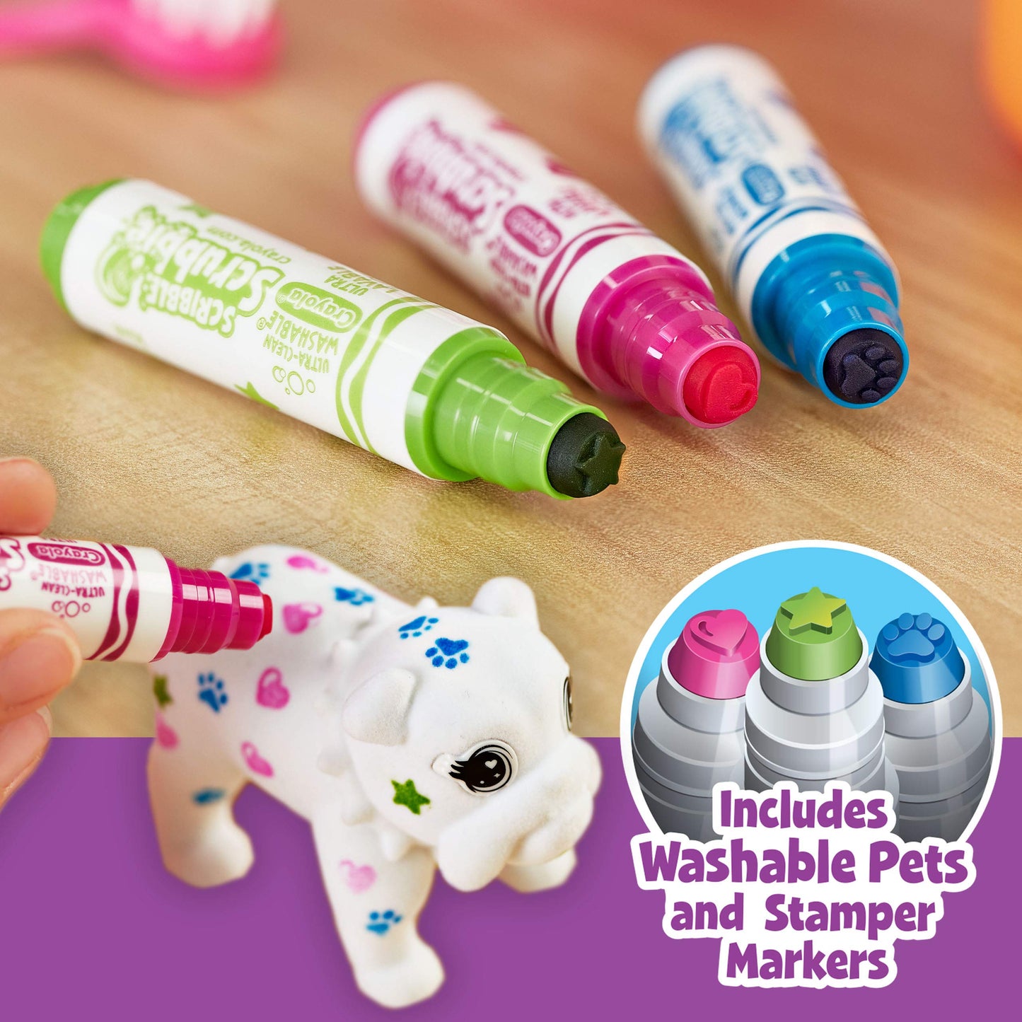 Crayola Scribble Scrubbie Pets Tattoo Shop, Toy Pet Playset, Gift For Kids, Age 3, 4, 5, 6