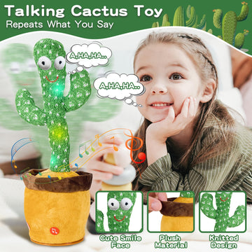 Jakcjfii Dancing Talking Cactus Baby Toys Boy Girl Gifts, Singing Mimicking Recording Toys Repeats What You Say, Comes With 120