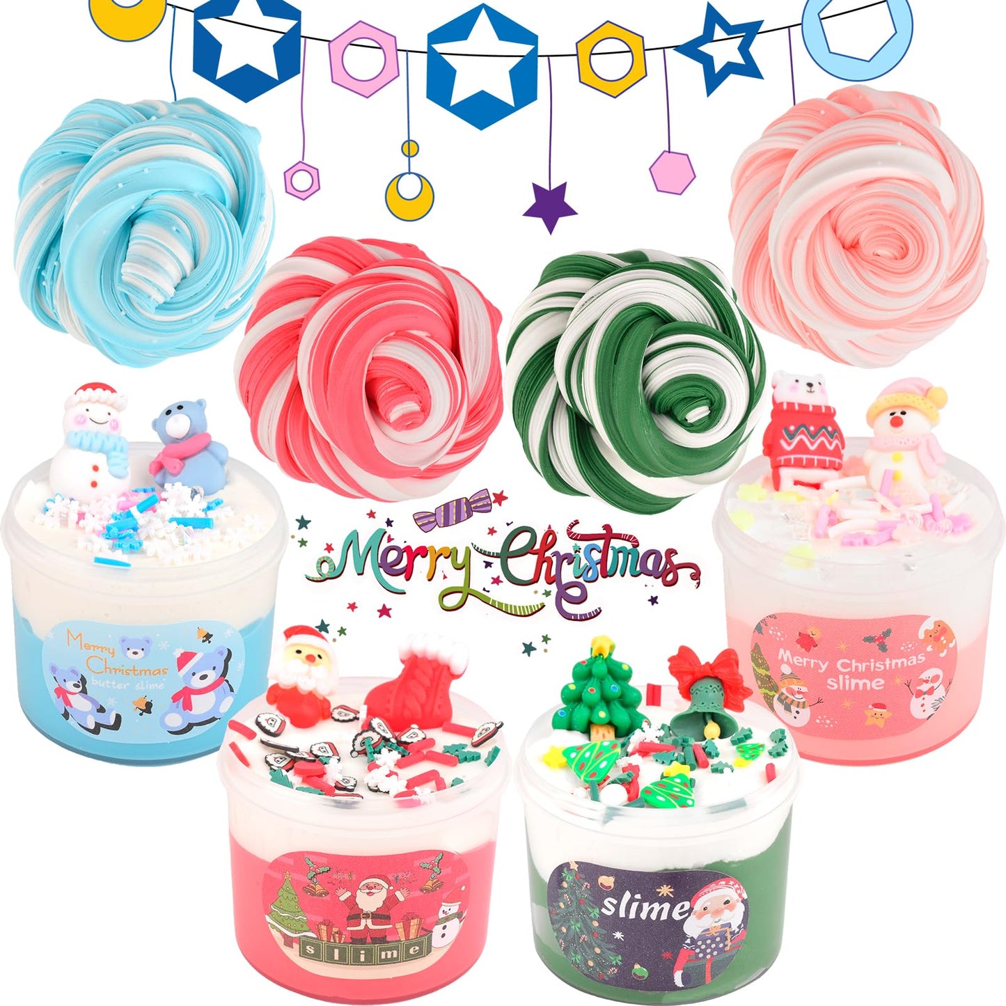 Christmas 4 Pack Butter Slime, Xmas Toys Kit, Classroom Party Favors For Kids 8-12, Party Favors For Classroom Birthday, Christm