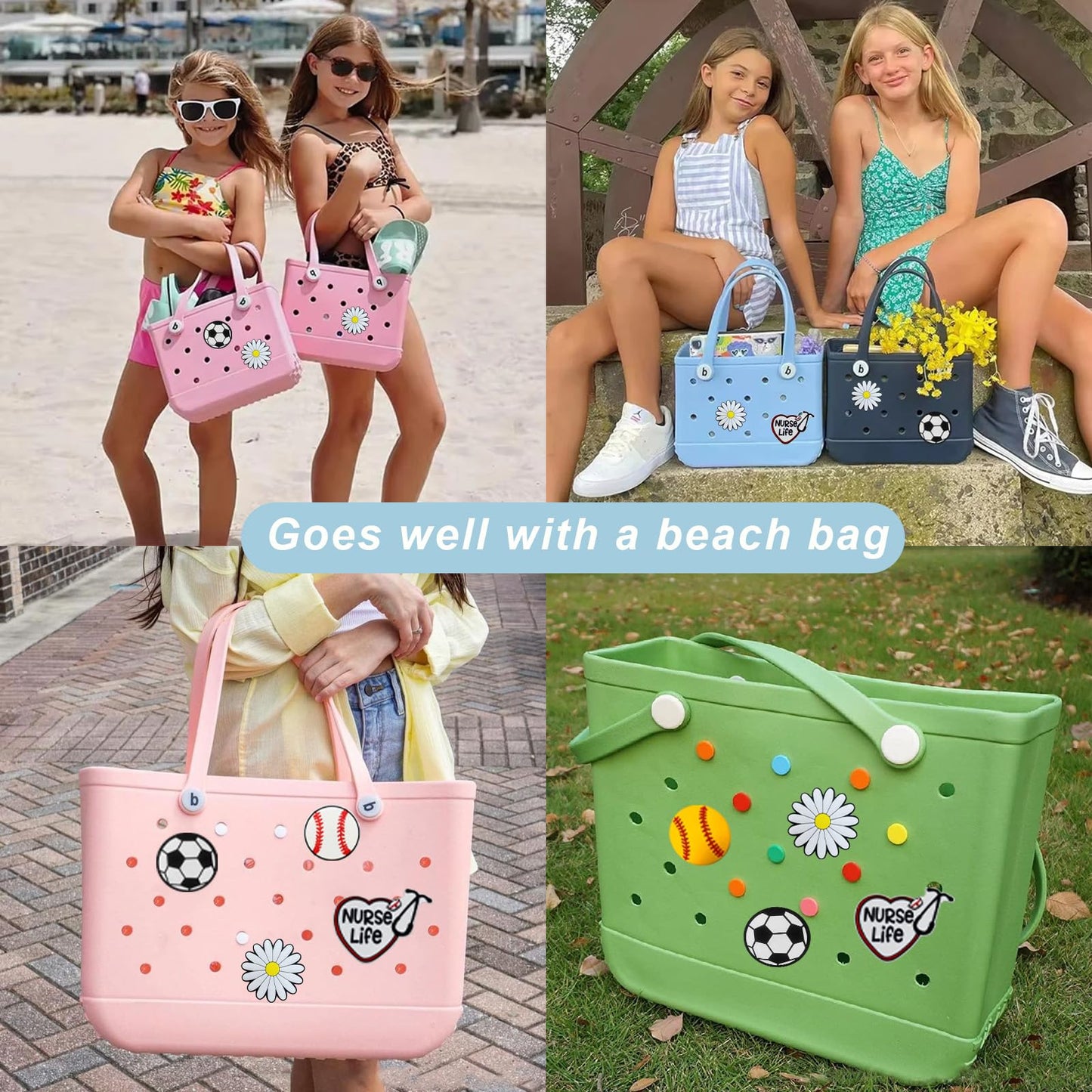 Lckaey Rubber Beach Bag Accessories-PVC Rubber decoration-for EVA Purse Bogg Inserts Y064figure 28