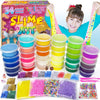 ESSENSON 34 Cups Slime Kit for Kids, DIY Butter & Crystal Slime, Party Favors for Ages 6-10, Clear Jumbo Slime Making Gift