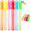 Joyin 24 Pack 10’’ Mid Bubble Wands Assortment, 6 Colors Bubble Wands 3 Oz Party Favors Kids Summer Toys, Outdoor Play Toys Games Christmas Birthday Party